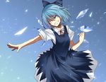  blue_eyes blue_hair bow cirno dress karube short_hair touhou 