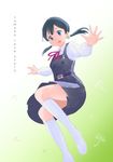  b_(papiopine) black_hair blue_eyes kitashirakawa_tamako long_hair low_twintails school_uniform tamako_love_story tamako_market twintails 