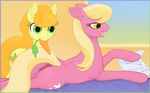  anus arareroll bed book carrot carrot_top_(mlp) duo equine female feral food friendship_is_magic horse lesbian lily_(mlp) mammal my_little_pony pony pussy 
