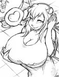  anthro big_breasts big_nipples black_and_white breasts cellphone cleavage clothed clothing drink erect_nipples female hair hedgehog huge_breasts long_hair madturtle mammal milf monochrome mother naughty_face nipple_pinch nipples parent phone quinn_(madturtle) shirt sketch smile solo table 