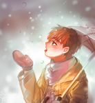  bad_id bad_pixiv_id blush emiya_shirou fate/stay_night fate_(series) male_focus mittens scarf snowing solo ssam_(samel10) tongue tongue_out umbrella winter_clothes 