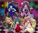  animal_ears bat bell bow bowtie bunny bunny_ears bunnysuit card_ejector cat cat_ears cat_tail curran dog dog_ears duel_monster fabled_krus high_heels horns kittysuit multiple_girls pikeru pointy_ears sheep tail tensama_(ten2009) wings witch_of_the_black_rose wrist_cuffs yuu-gi-ou 