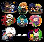  bad_id bad_pixiv_id caesar_anthonio_zeppeli chibi giorno_giovanna highres jojo_no_kimyou_na_bouken joseph_joestar_(young) kishibe_rohan multiple_boys narciso_anasui soumu steel_ball_run vinegar_doppio weather_report 