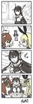  &gt;_&lt; 4koma =_= azumanga_daiou biting black_hair black_legwear blonde_hair breasts brown_hair closed_eyes collar comic elbow_gloves fingerless_gloves gloves hairband headgear highres kantai_collection long_hair looking_at_another medium_breasts multiple_girls nagato_(kantai_collection) open_mouth outdoors parody shimakaze_(kantai_collection) short_hair thighhighs translated triangle_mouth yamato_nadeshiko yukikaze_(kantai_collection) zettai_ryouiki 