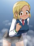  angol_mois awa blonde_hair brown_eyes dark_skin keroro_gunsou school_uniform 