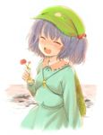  bow flower hair_bobbles hair_bow hair_ornament hat ica kawashiro_nitori key open_mouth solo teeth touhou twintails two_side_up 