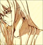  artist_request long_hair lowres male_focus monochrome smile solo tales_of_(series) tales_of_vesperia yellow yuri_lowell 