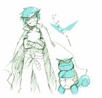  blue crossover duplicate gen_1_pokemon kamina kamina_shades lowres monochrome pokemon pokemon_(creature) sketch squirtle sunglasses tengen_toppa_gurren_lagann 