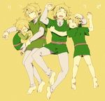  artist_request barefoot blonde_hair link male_focus multiple_boys multiple_persona pointy_ears sleeping the_legend_of_zelda the_legend_of_zelda:_ocarina_of_time the_legend_of_zelda:_the_wind_waker the_legend_of_zelda:_twilight_princess time_paradox toon_link young_link 