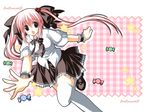  candy copyright_request food highres korie_riko open_mouth pink_hair solo star thighhighs twintails wallpaper 