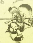  bad_id bad_pixiv_id ghost hairband katana konpaku_youmu konpaku_youmu_(ghost) monochrome nekoita short_hair solo sword touhou weapon 