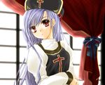  dragon_quest dragon_quest_iii hat long_hair natsuki_haruna priest_(dq3) purple_hair red_eyes solo 