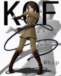  bad_id bad_pixiv_id brown_hair character_name short_hair siraha solo the_king_of_fighters whip whip_(kof) 