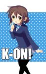  hirasawa_yui k-on! pantyhose polka_dot school_uniform solo subaru_(yachika) 