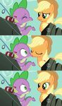  comic cowboy_hat cute dragon dtkraus duo equine female fishing_rod friendship_is_magic hat horse kissing male mammal my_little_pony pony smile spike_(mlp) surprise 