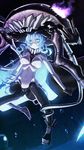  blue_eyes bodysuit breasts bubble cape gloves glowing glowing_eyes highres kantai_collection large_breasts long_hair md5_mismatch pale_skin sakuya_tsuitachi shinkaisei-kan silver_hair solo wo-class_aircraft_carrier 