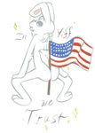 ambiguous_gender america american_flag butt english_text falg flag lagomorph looking_back mammal nude plain_background rabbit ratbutts solo text white_background 