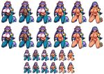  barefoot breasts chabo_(fuketsudan) dark_skin feet gem green_eyes hair_over_eyes hair_over_one_eye large_breasts layer long_hair mole nipples pixel_art purple_hair pussy rapier robot_ears rockman rockman_x sword toes weapon 