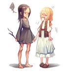  black_hair blonde_hair child christa_renz closed_eyes crying die_(die0118) full_body holding_hands multiple_girls ponytail shingeki_no_kyojin ymir_(shingeki_no_kyojin) 