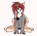  bra breasts canine cleavage clothed clothing cute dog female freckles hair hoodie looking_at_viewer mammal panties pose red_hair seductive skimpy solo tonilyn underwear waitress_(artist) walking_dead 