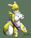  abs anthro arashidrgn barefoot big_breasts big_nipples breast_grab breasts canine claws digimon eyes_closed female fingering fox fur hand_on_breasts mammal masturbation navel nipples nude open_mouth pawpads paws renamon sitting solo tongue tongue_out 