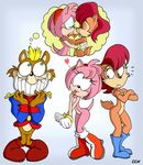  antoine_d&#039;coolette antoine_d'coolette blue_eyes boots chadthecartoonnut french_kissing green_eyes group hair imagination kissing nude red_hair sally_acorn sega sonic_(series) tongue 