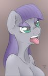  anthro anthrofied breasts bust cyan_eyes equine eyelashes female friendship_is_magic gre_body grey_body hair horse long_hair mammal maud_pie_(mlp) my_little_pony nude open_mouth pony portrait purple_hair solo thexiiilightning tongue tongue_out 