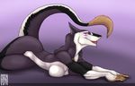  breasts female fur ja&#039;rah ja'rah looking_at_viewer nude purple_eyes purple_fur sergal smile solo tigergear white_fur 