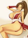  1girl ass breasts fatal_fury large_breasts momo_765 pixiv_manga_sample ponytail shiranui_mai snk solo thong 