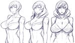  black_beat bra breasts large_breasts lingerie pixiv_manga_sample sketch smile underwear 