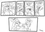  balls big_balls big_breasts breast_expansion breasts canine churning clothing comic dawmino dialog duo english_text erection female fox growth hair huge_breasts humor hyper hyper_breasts hyper_penis lactating male mammal married milk monochrome nipples open_mouth penis plain_background text 