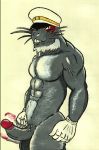 anthro beard biceps clothing crazy_company erection facial_hair gloves grey_skin hair hat humanoid_penis looking_at_viewer male mammal marine muscular muscular_male my_hero_academia pecs penis pinniped pose seal selkie_(my_hero_academia) smile solo throbbing vein whiskers 