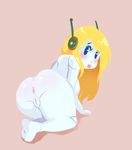  all_fours android anus ass blonde_hair blue_eyes blush curly_brace doukutsu_monogatari drcockula from_behind long_hair nude pussy robot_ears robot_joints solo white_skin 