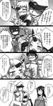  2girls admiral_(kantai_collection) breasts comic detached_sleeves greyscale haruna_(kantai_collection) homura_(silver_blaze) horn kantai_collection large_breasts long_hair monochrome multiple_girls scared seaport_hime shinkaisei-kan sleeping tears translated zzz 