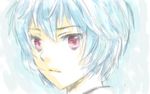  ataru_(7noise) ayanami_rei bad_id bad_pixiv_id blue_hair expressionless face looking_at_viewer lowres neon_genesis_evangelion red_eyes solo 