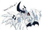  absol anthro canine claws fur looking_at_viewer male mammal mega_absol mega_evolution nintendo nipples nude plain_background pok&#233;ball pok&#233;mon pok&#233;morph pok&eacute;ball pok&eacute;mon pok&eacute;morph solo standing video_games wings 
