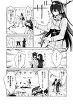  black_hair comic elbow_gloves gloves greyscale headgear ho-class_light_cruiser kantai_collection long_hair monochrome multiple_girls nagato_(kantai_collection) nonohara_nyorai ru-class_battleship shinkaisei-kan translated wo-class_aircraft_carrier 