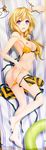  :o artist_request ass barefoot bikini blonde_hair blush braid breasts charlotte_dunois dakimakura from_above from_behind full_body highres infinite_stratos innertube long_hair long_legs lying medium_breasts nipples on_stomach open_mouth parted_lips purple_eyes solo swimsuit tears toes towel 