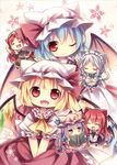  &gt;_&lt; :3 :d :o ;) ^_^ animal_ears apron ascot bat_wings blue_hair book braid cat_ears cat_tail chibi closed_eyes colored_pencil_(medium) crescent crescent_hair_ornament fang flandre_scarlet hair_ornament hat hat_ribbon hat_with_ears head_wings highres hong_meiling izayoi_sakuya kagami_leo kemonomimi_mode koakuma looking_at_viewer maid maid_headdress marker_(medium) multiple_girls one_eye_closed open_mouth patchouli_knowledge purple_eyes purple_hair reading red_eyes red_hair remilia_scarlet ribbon shirt side_ponytail silver_hair skirt skirt_set smile tail teapot touhou traditional_media twin_braids v_arms vest waist_apron wings x3 xd 