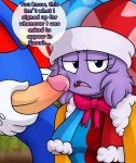  2018 alternate_species annoyed blue_eyes bow_tie breasts clothed clothing crossgender dialogue digital_drawing_(artwork) digital_media_(artwork) duo english_text erection fangs female gloves hair hat hi_res human humanoid humanoid_penis jester_hat kirby_(series) looking_at_viewer male male/female mammal mario mario_bros marx nintendo not_furry open_frown open_mouth overalls penis precum purple_body purple_hair speech_bubble super_smash_bros super_smash_bros._ultimate teeth text vest video_games yoshimister 