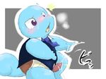  ? clothed clothing cum erection feral half-dressed kame_(&#12459;&#12513;) kame_(??) male necktie nintendo orgasm penis pok&#233;mon pok&eacute;mon reptile scalie solo squirtle tapering_penis turtle video_games 