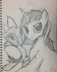  dragon duo equine friendship_is_magic frist44 grin horn looking_at_viewer male mammal monochrome my_little_pony notebook shining_armor_(mlp) sketch smile spike_(mlp) unicorn young 