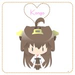  ahoge black_eyes blush character_name chibi dotted_line hairband heart kantai_collection kongou_(kantai_collection) solo takanashi_hiyori 