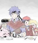  black_eyes black_hair blonde_hair blue_hair cape fire_emblem fire_emblem:_souen_no_kiseki gen_1_pokemon gloves hat headband ike jigglypuff lucas male_focus microphone mother_(game) mother_2 mother_3 multiple_boys ness pokemon pokemon_(creature) quiff r.o.b super_smash_bros. tears tecchen 