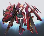  big.g bike_shorts brown_eyes brown_hair gun gundam gundam_unicorn headband headgear kantai_collection rifle short_hair sinanju skirt solo taihou_(kantai_collection) thighhighs weapon 