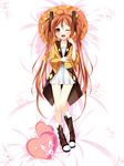  aihara_enju black_bullet brown_eyes brown_hair bunny dakimakura dress full_body grandia_bing hair_ornament long_hair lying on_back one_eye_closed open_mouth solo twintails white_dress 