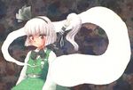  black_hairband blue_eyes hairband konpaku_youmu konpaku_youmu_(ghost) misawa_hiroshi short_hair silver_hair solo sword touhou weapon 