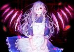  akasi0816 bad_id bad_pixiv_id dress gorgon hair_over_one_eye kagerou_project kozakura_marry long_hair outer_science_(vocaloid) red_eyes scales silver_hair solo spoilers tears 