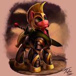  big_macintosh_(mlp) equine friendship_is_magic helmet horse knight male mammal my_little_pony pony solo sword tsitra360 weapon 