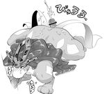  ambiguous_gender anthro anthrofied censored cum cumshot disembodied_penis gay group japanese_text kneeling krona male monochrome nintendo oral orgasm penis pok&#233;mon pok&eacute;mon suicune tears text tongue tongue_out video_games 
